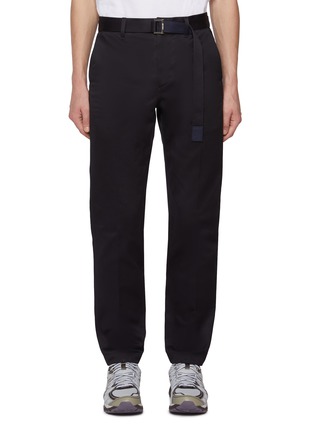 Main View - Click To Enlarge - SACAI - Belted Cotton Chino Pants