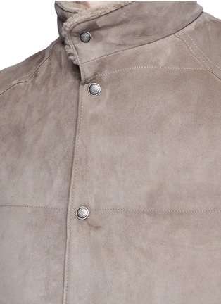 Detail View - Click To Enlarge - EIDOS - Lambskin suede puffer rancher vest
