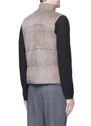 Back View - Click To Enlarge - EIDOS - Lambskin suede puffer rancher vest