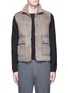 Main View - Click To Enlarge - EIDOS - Lambskin suede puffer rancher vest