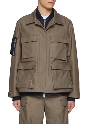 Main View - Click To Enlarge - SACAI - x WTAPS Square Stitching Cotton Field Jacket