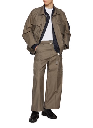 Figure View - Click To Enlarge - SACAI - x WTAPS Square Stitching Cotton Field Jacket