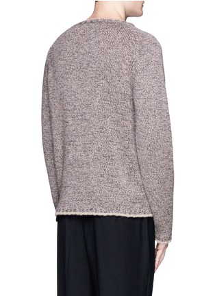 Back View - Click To Enlarge - EIDOS - Beige stripe virgin wool sweater