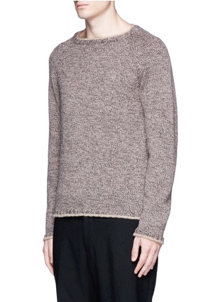 Front View - Click To Enlarge - EIDOS - Beige stripe virgin wool sweater