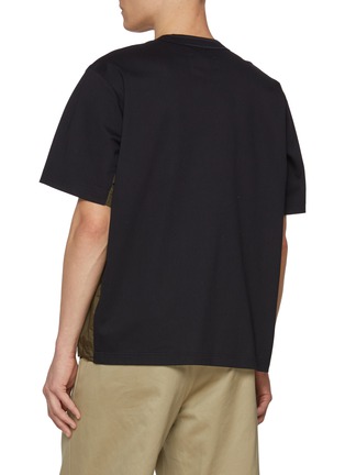 Back View - Click To Enlarge - SACAI - Hybrid Side Zip Pocket Cotton T-shirt