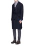 Figure View - Click To Enlarge - EIDOS - Belted wool hopsack Ulster coat