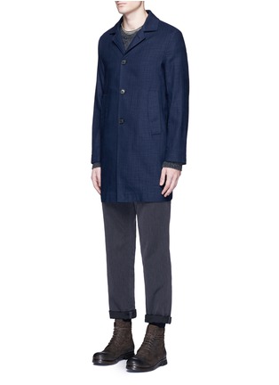 Front View - Click To Enlarge - EIDOS - 'Shay' cotton hopsack coat