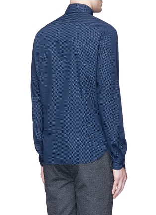 Back View - Click To Enlarge - EIDOS - Diamond print cotton poplin shirt