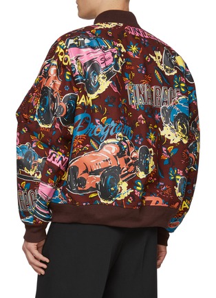 Back View - Click To Enlarge - SACAI - Tropical Car Race Print Cotton Bomber Jacket