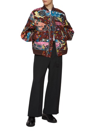 Figure View - Click To Enlarge - SACAI - Tropical Car Race Print Cotton Bomber Jacket