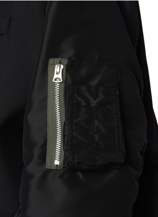 Detail View - Click To Enlarge - SACAI - Elasticated Waist Hybrid Suiting Bomber Jacket