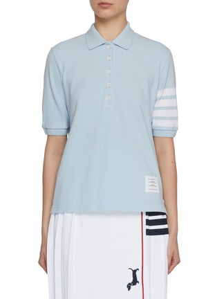 Main View - Click To Enlarge - THOM BROWNE - 4-Bar Sleeve Cotton Polo Shirt