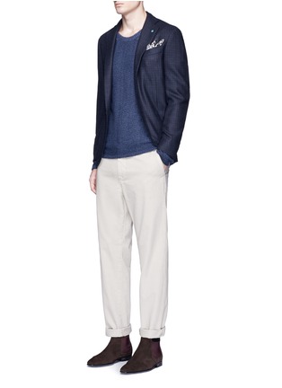 Figure View - Click To Enlarge - EIDOS - 'Morgan' slim fit cotton-linen chinos