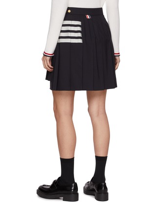 Back View - Click To Enlarge - THOM BROWNE - 4 Bar Pleated Wool Skirt