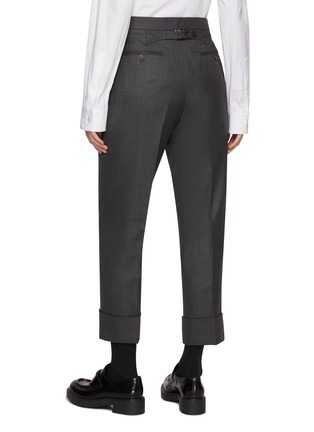 Back View - Click To Enlarge - THOM BROWNE - Backstrap Cuffed Wool Pants