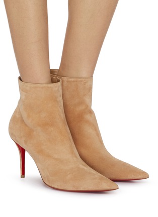 Figure View - Click To Enlarge - CHRISTIAN LOUBOUTIN - So Apostropha 80 Suede Ankle Boots