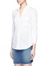 Front View - Click To Enlarge - JAMES PERSE - Ribbed side slub jersey shirt
