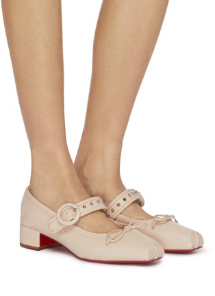 Figure View - Click To Enlarge - CHRISTIAN LOUBOUTIN - Mamastrapita Spikes 30 Leather Mary Jane Pumps