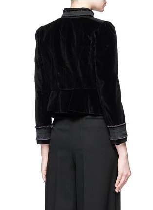 Back View - Click To Enlarge - MARC JACOBS - Embroidered collar velvet jacket