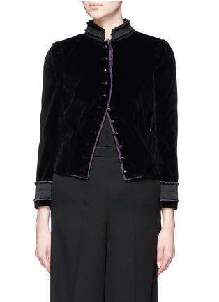 Main View - Click To Enlarge - MARC JACOBS - Embroidered collar velvet jacket