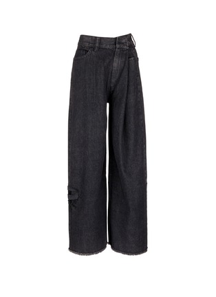 Main View - Click To Enlarge - MARC JACOBS - Foldover front embroidered wide leg jeans
