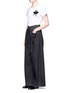 Figure View - Click To Enlarge - MARC JACOBS - Foldover front embroidered wide leg jeans