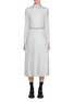 Main View - Click To Enlarge - THOM BROWNE - Pleated Bottom Belted Silk Shirt Dress