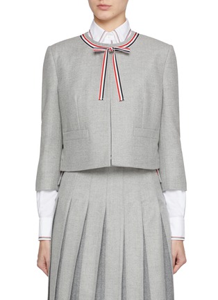 Main View - Click To Enlarge - THOM BROWNE - Bow Front Wool Jacket