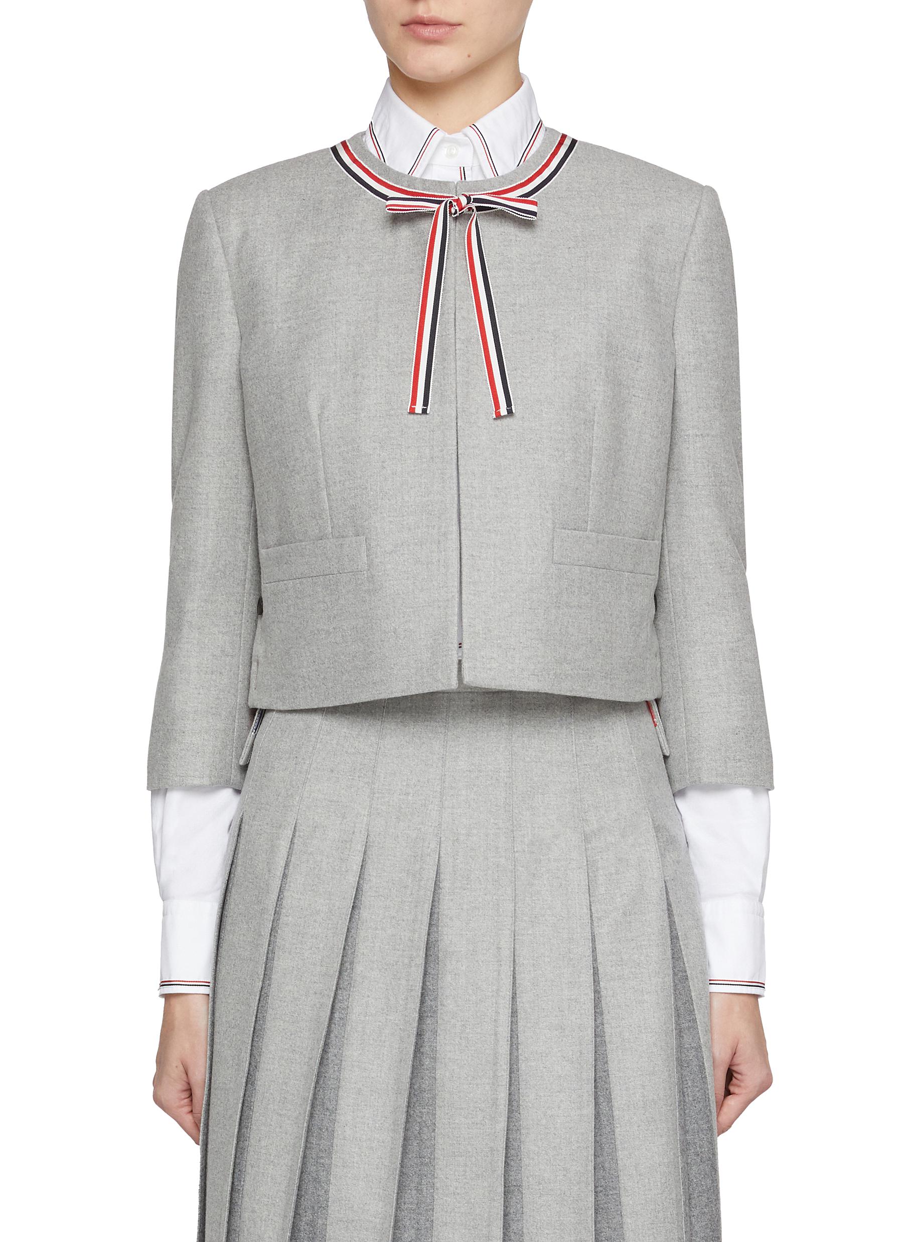 THOM BROWNE | Bow Front Wool Jacket | Women | Lane Crawford