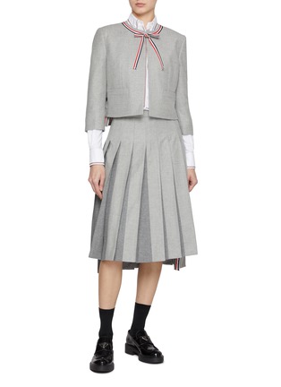 Figure View - Click To Enlarge - THOM BROWNE - Bow Front Wool Jacket