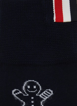 Detail View - Click To Enlarge - THOM BROWNE - Gingerbread Mr and Mrs Thom Cotton Blend Mid Cuff Socks