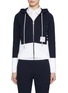 Main View - Click To Enlarge - THOM BROWNE - 4 Bar Zip Up Cotton Hoodie