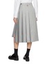 Back View - Click To Enlarge - THOM BROWNE - Dropped Back Pleated Wool Skirt