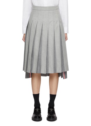 Main View - Click To Enlarge - THOM BROWNE - Dropped Back Pleated Wool Skirt