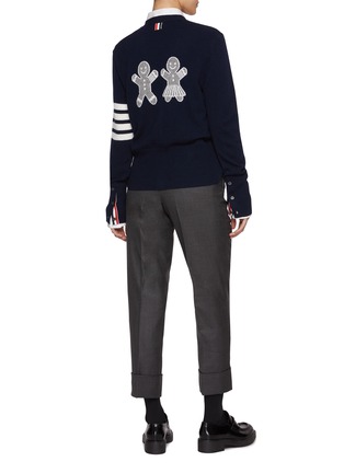 Figure View - Click To Enlarge - THOM BROWNE - Mr & Mrs Gingerbread 4 Bar Wool Cardigan