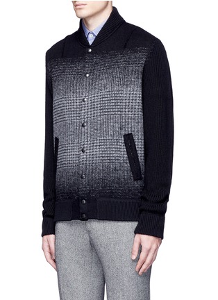 Front View - Click To Enlarge - ALTEA - Houndstooth effect bomber cardigan