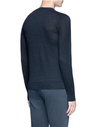 Back View - Click To Enlarge - ALTEA - Diamond print V-neck virgin wool sweater