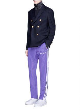 Figure View - Click To Enlarge - PALM ANGELS - Stripe zip cuff trackpants