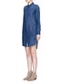 Front View - Click To Enlarge - CLOSED - High-low hem denim shirt dress
