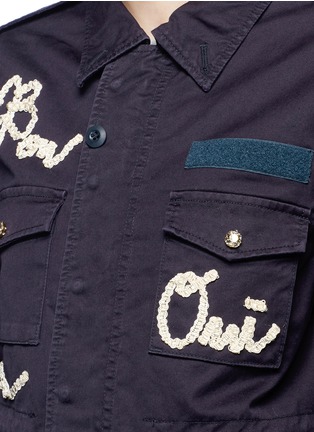 Detail View - Click To Enlarge - 73115 - Message ribbon appliqué military jacket