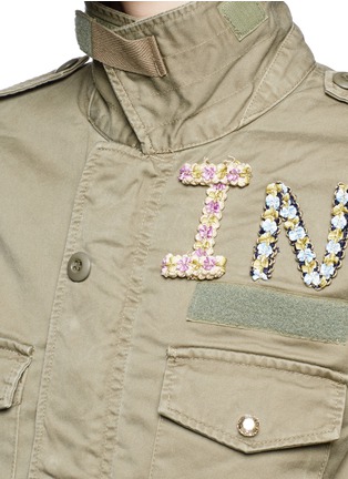 Detail View - Click To Enlarge - 73115 - 'The End' floral bow appliqué military jacket