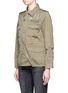 Front View - Click To Enlarge - 73115 - 'The End' floral bow appliqué military jacket