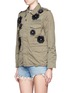 Front View - Click To Enlarge - 73115 - 'Flower Tulle' mesh petal military jacket