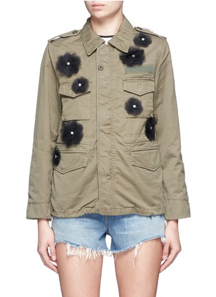 Main View - Click To Enlarge - 73115 - 'Flower Tulle' mesh petal military jacket