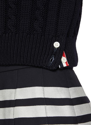  - THOM BROWNE - 4 Bar Cropped Wool Knit Vest