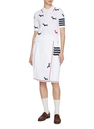 Figure View - Click To Enlarge - THOM BROWNE - 4 Bar Hector Intarsia Polo Shirt