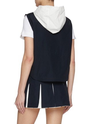 Back View - Click To Enlarge - THOM BROWNE - Contrast Hood Cotton Blend Vest