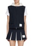 Main View - Click To Enlarge - THOM BROWNE - Contrast Hood Cotton Blend Vest