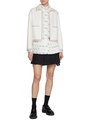 Figure View - Click To Enlarge - THOM BROWNE - Hector Jacquard Pleated Shirt