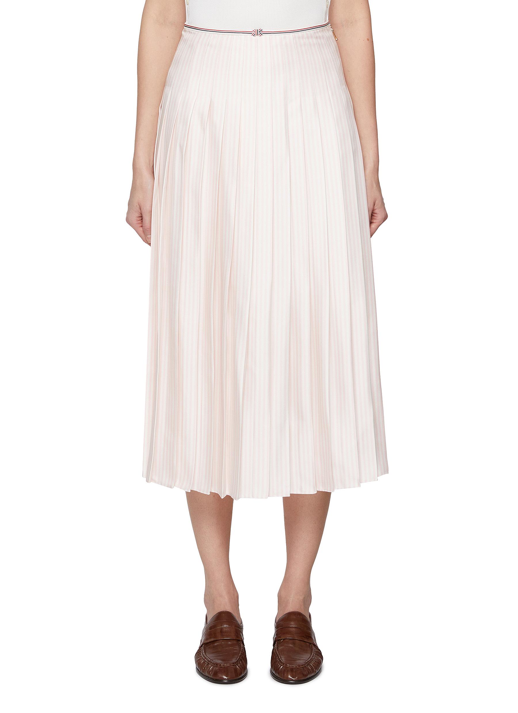 【送料&関税込】Thom Browne Rwb Skirt THOM BROWNE | RWB Piping Pleated Silk Skirt | Women | Lane